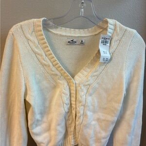 Hollister White Cardigan Sweater